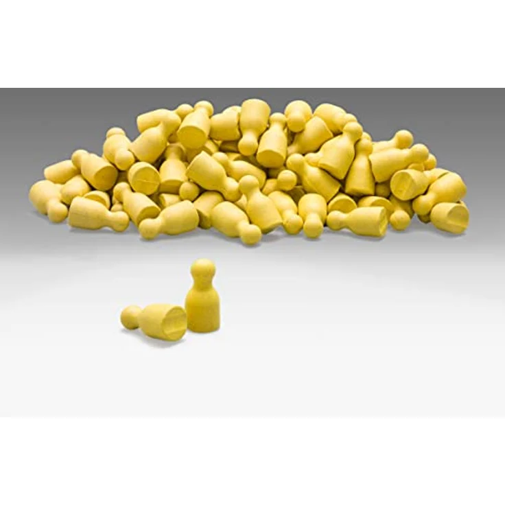 WISSNER® RE-Wood Spielfiguren/Halmakegel, 100 Stück, gelb, konform mit Spielzeugnorm DIN EN 71 – Bild 2