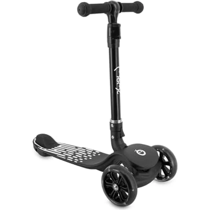 MoMi 3-Rad-Kinderroller SAN 2-in-1, höhenverstellbare Lenkstange 60/66/72 cm, klappbar, LED-Räder mit ABEC-7 Kugellagern, Trittbremse, 2,7 kg