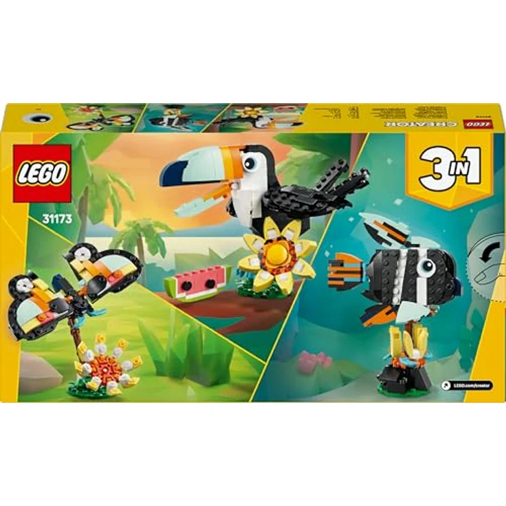 LEGO Creator 31173, 3-in-1 Baukasten mit 225 Teilen, Tropischer Tukan, geeignet ab 7 Jahren, 12 cm groß – Bild 8