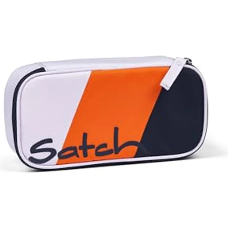 satch Schlamperbox extra groß inkl. Trennfach Reißverschlussfach Stiftehalter Geodreieck Sichtfenster für Stundenplan Sun Catcher - Dunkelblau