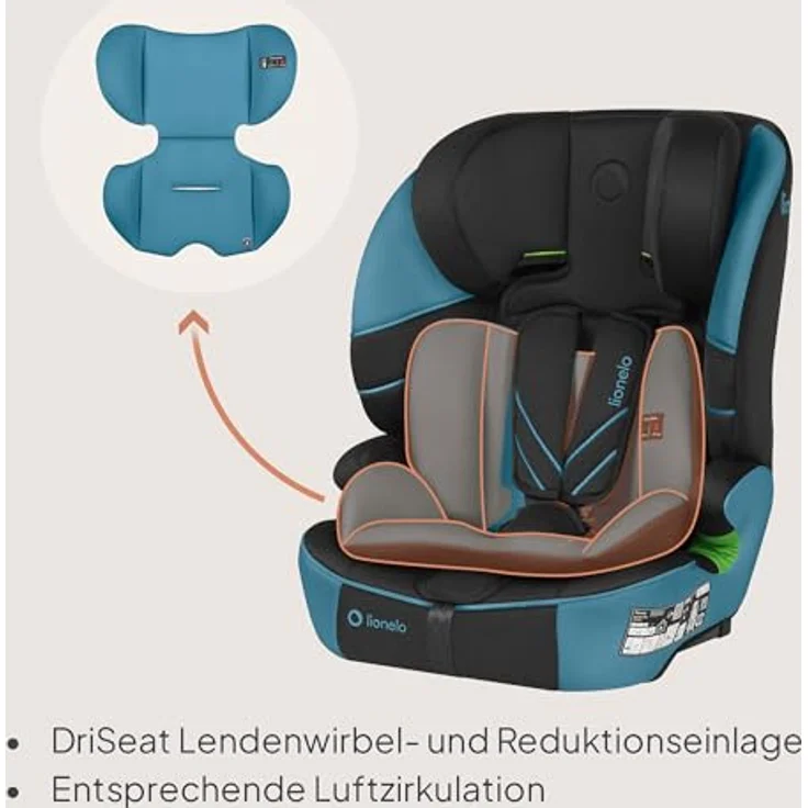 lionelo Autokindersitz LEVI FIX I-SIZE, 76-150 cm, mit Isofix, TopTether, Dri-Seat und verstellbarer Kopfstütze – Bild 5