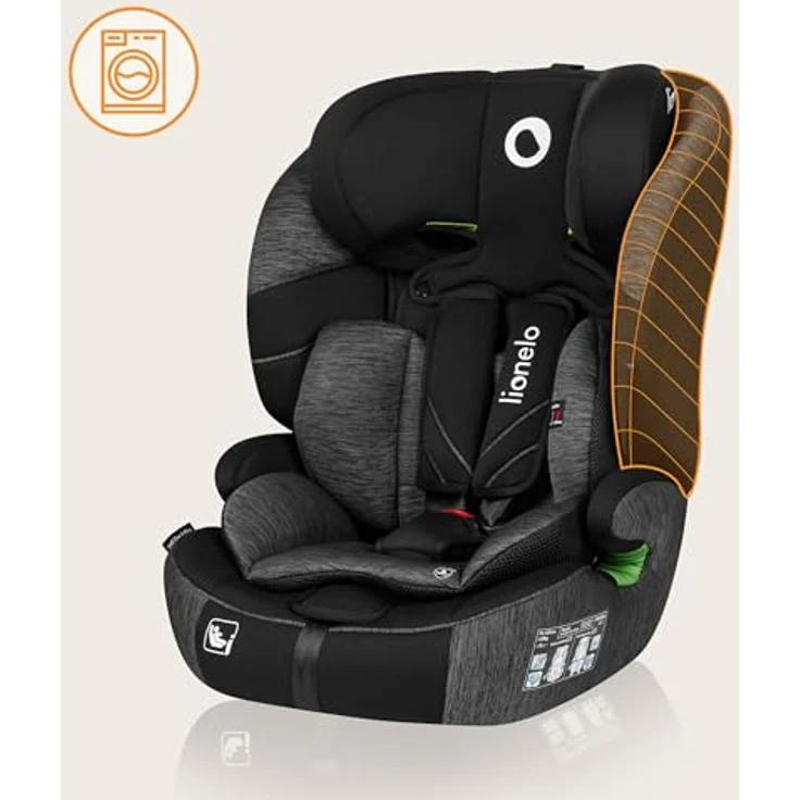 lionelo Autokindersitz LEVI ONE I-SIZE, i-Size R129 / Memory Foam / Dri-Seat, ab 12 Monaten, bis 12 Jahren, 9,00 kg - 36,00 kg (Set) – Bild 6