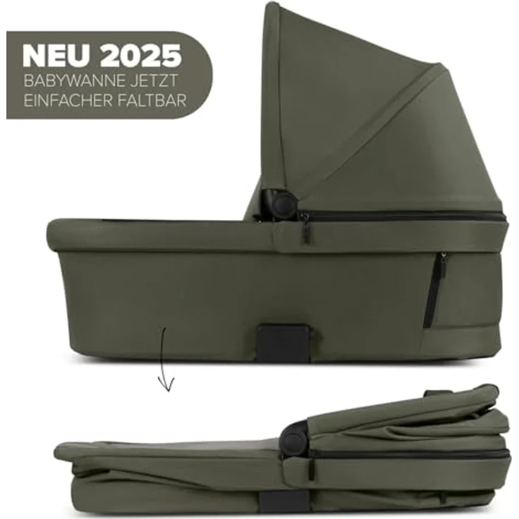 ABC Design Tragewanne für Neugeborene, faltbar mit CozyCloud Matratze, UV-Schutz 50+, für Zoom/Samba/Salsa Run, Pure - Avocado – Bild 3