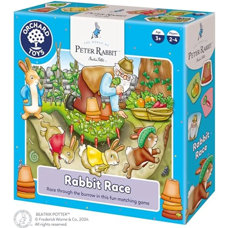 Orchard Peter Rabbit Rabbit Race, Zuordnungs- und Gedächtnisspiel für Kinder ab 3 Jahren