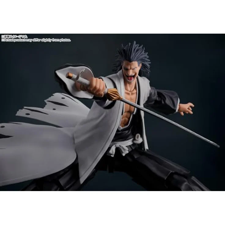 Tamashii Nation Bleach: Thousand-Year Blood War S.H. Figuarts Actionfigur Kenpachi Zaraki, 17 cm, mit 4 Gesichtsausdrücken und Zanpakuto-Schwert – Bild 5