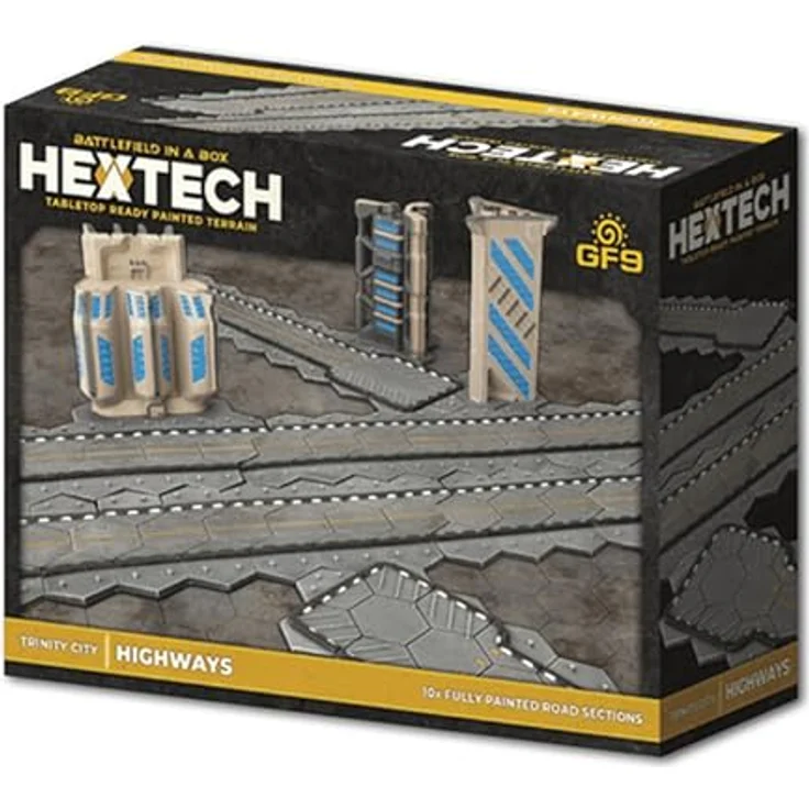 Gale Force Nine Hextech-Schlachtfeld in Einer Box: Trinity City Highways, lackiertes Gelände, Tischplatte bereit – Bild 5