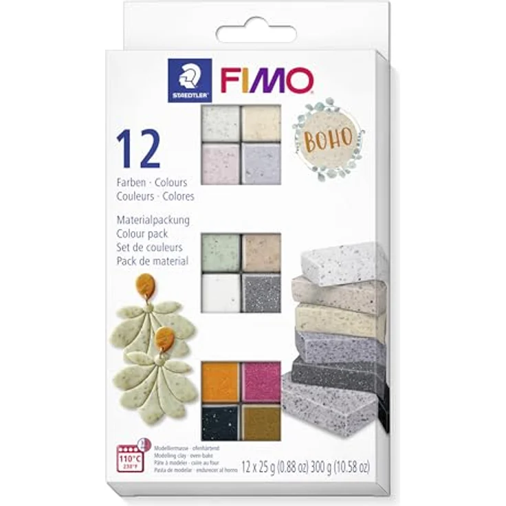 FIMO Modelliermasse Fimo Effect/Fimo Soft, 12 Farben Materialpackung (12-tlg), 12x25g, ofenhärtend, vielseitig mischbar – Bild 1