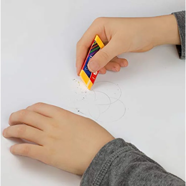 Kores Trino, Farbiger Dreieckiger PVC Radierer, ungiftig und kinderfreundlich, 60 x 20 x 18 mm, 2 Stück Packung – Bild 3