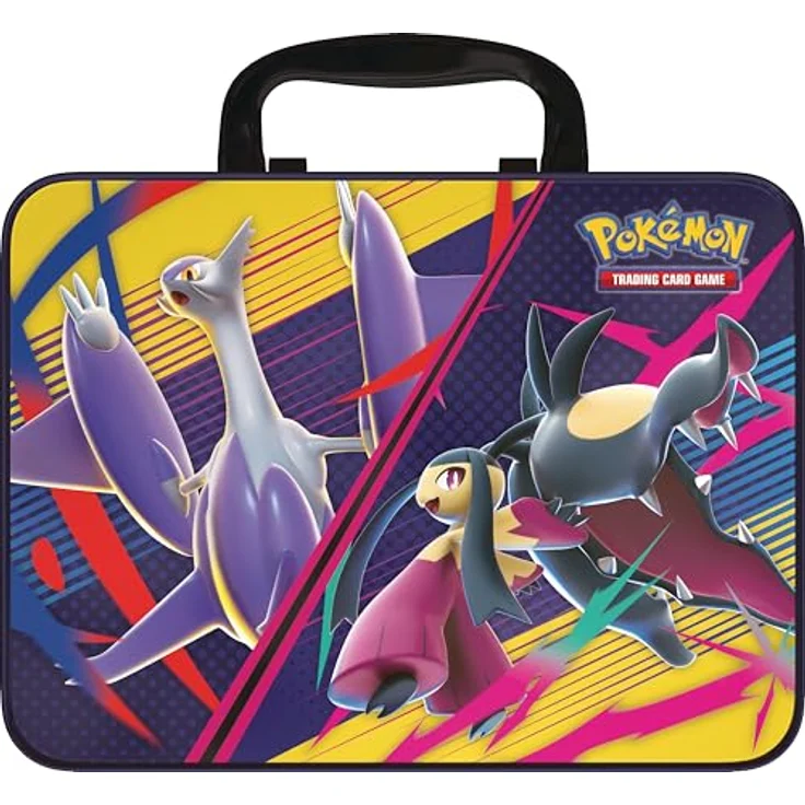 Pokémon Sammelkartenspiel: Sammelkoffer Mega-Guardevoir & Mega-Lucario mit 3 holografischen Karten, 6 Boosterpacks, 4 Stickerbögen und Mini-Kartenalbum in robuster Metallkiste – Bild 3