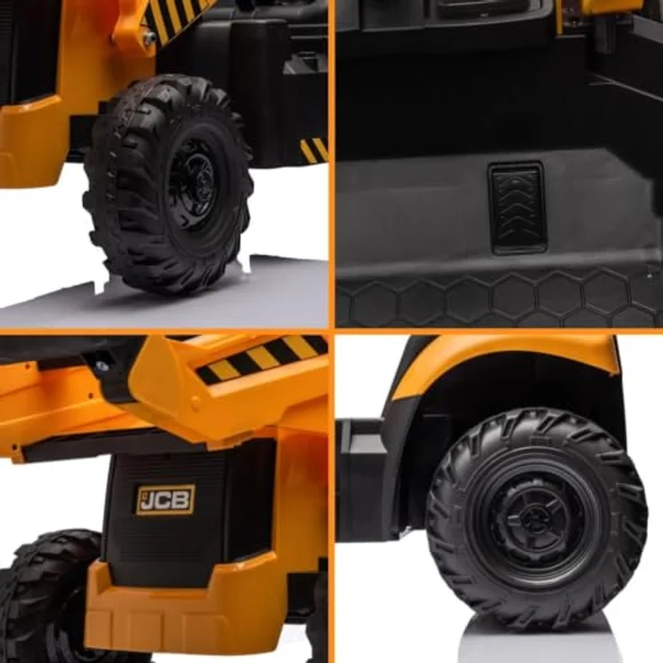 Vrooomy JCB Kipper für Kinder 12V, Gelb, mit Fernbedienung, Soft-Start-Funktion, 2 Motoren, Traglast 30 kg, Höchstgeschwindigkeit 5 km/h – Bild 9