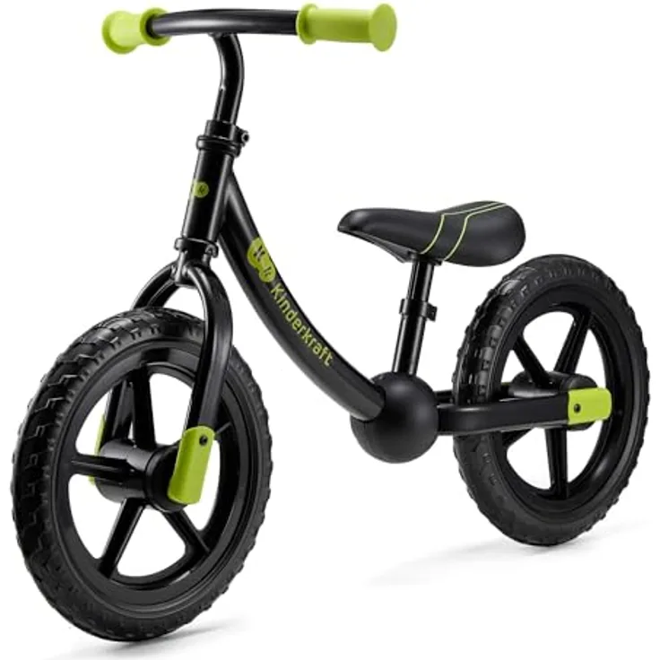 Kinderkraft 2WAY Next Off Road Laufrad, Licht Lauflernrad mit 12 Zoll Rädern, höhenverstellbarem Sattel und Lenker, geringem Lenkeinschlag, gummierten Griffen, schwarz