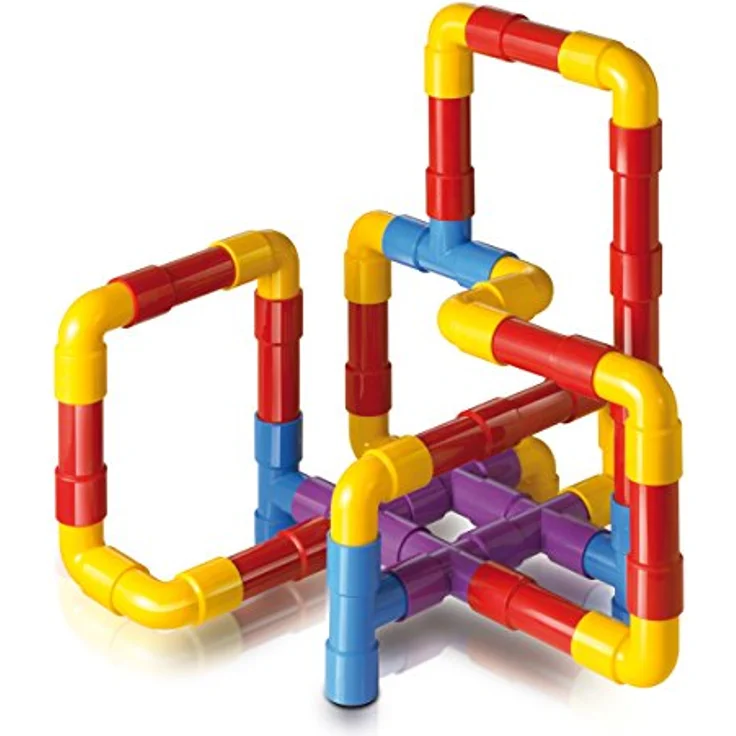 Quercetti Tubation, Bauspiel mit farbigen Schläuchen in 4 Farben, fördert Kreativität und Raumkoordination, 100% Made in Italy – Bild 4