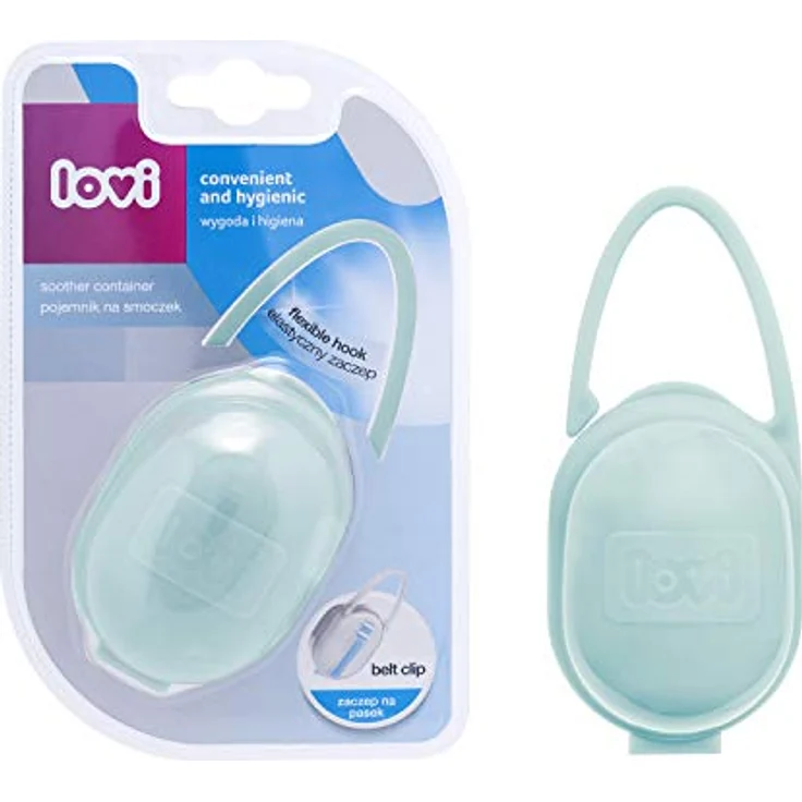 LLOVI Schnullerhalter Mint, 0 Monate+, Zwei praktische Griffe, Universal, Leicht zu waschen, BPA-frei, Mint - Preisvergleich – Bild 3