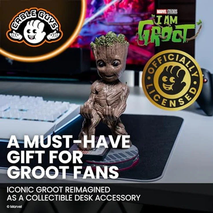 exquisite gaming Marvel Cable Guys Lade-Halter Smiley Toddler Groot 22 cm, intergalaktischer Kabelhalter für Controller und Handy – Bild 7