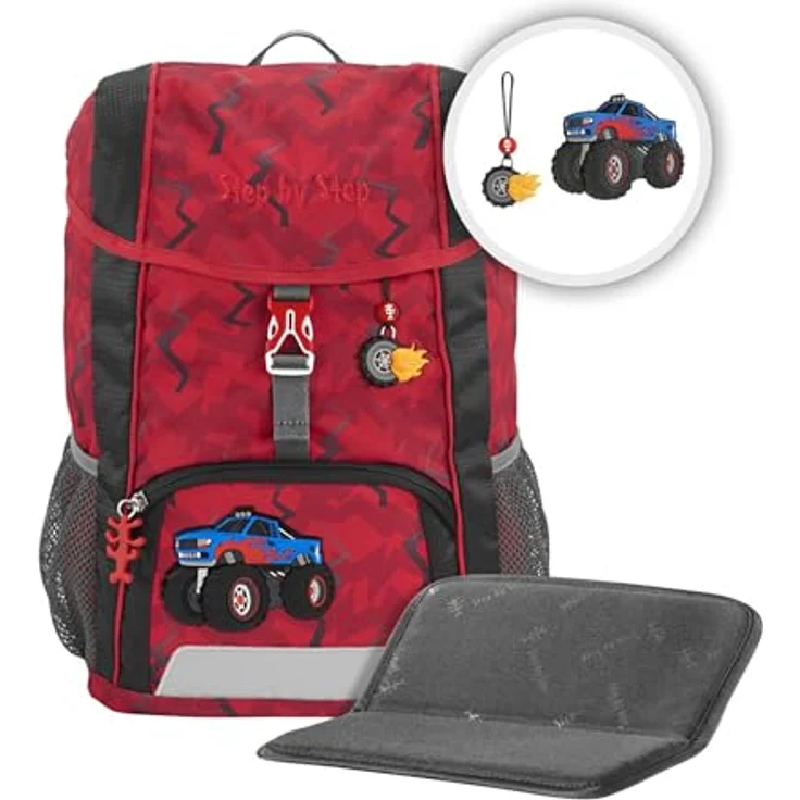 Step by Step KID, 3-teiliges Kindergartenrucksack-Set, ergonomisch, Mehrfarbig mit MAGIC MAGS Applikationen und gepolstertem Sitzkissen – Bild 1