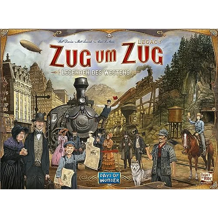 Asmodee Days of Wonder, Zug um Zug Legacy: Legenden des Westens, Familienspiel, Brettspiel, 2-5 Spieler, Ab 10+ Jahren, 20-90 Minuten, Deutsch, Mehrfarbig, Bunt – Bild 2