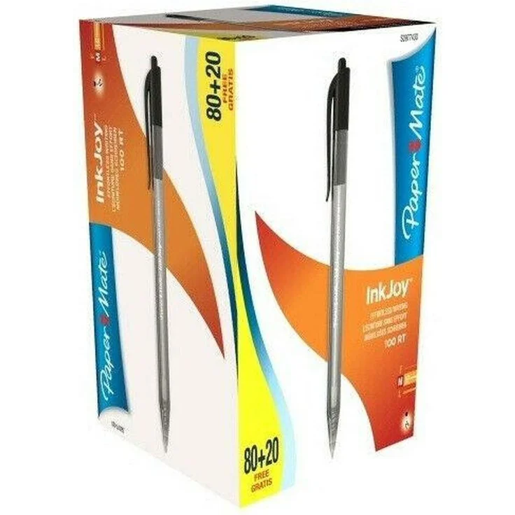 Paper Mate InkJoy 100 RT, Kugelschreiber im Value Pack, schwarz, 100 Stück