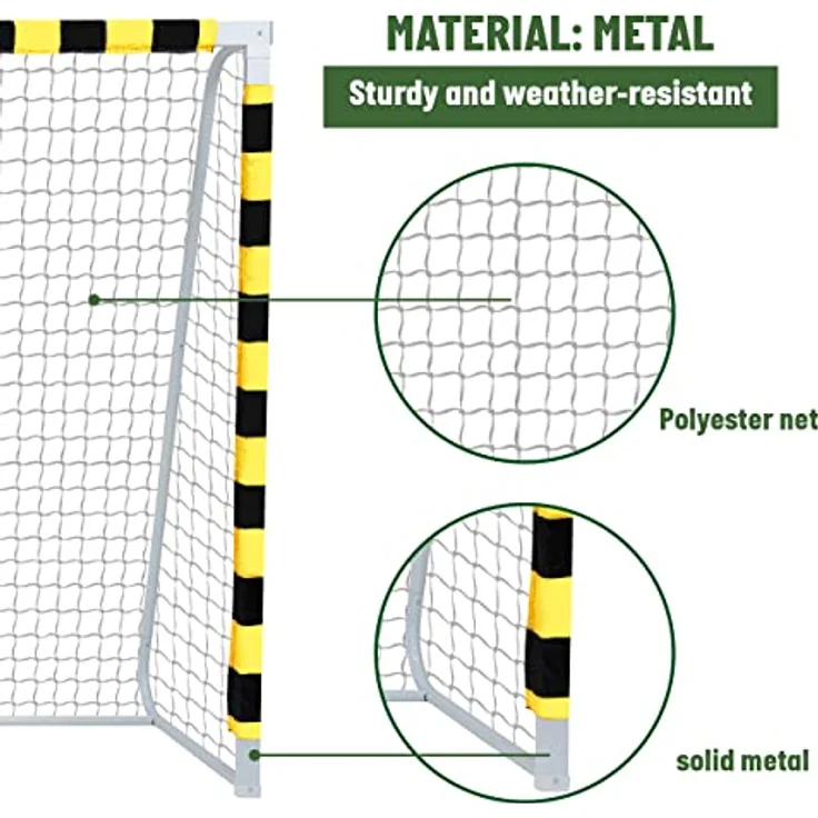 Umbro Fußballtor - 300 x 200 x 90 cm - Metall - Fußball-Trainingsgeräte für alle Altersgruppen - Einfache Montage - Schwarz/Gelb – Bild 3