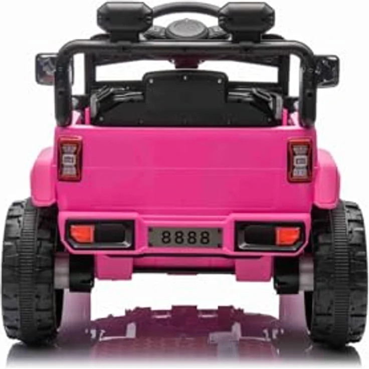 RIRICAR Kinder elektroauto Offroad New mit Hinterradantrieb, rosa, Lithium-Batterie, hohes Fahrgestell, breiter Sitz, Hinterradfederung, 2,4-GHz-Fernbedienung, MP3-Player mit USB/AUX-Anschluss, LED-Leuchten – Bild 5