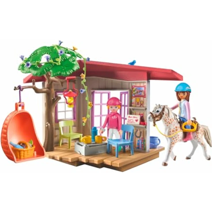 Playmobil 71638, Horses of Waterfall - Horse Fans Clubhouse mit verstecktem Wasserfall und gemütlicher Schaukel – Bild 6