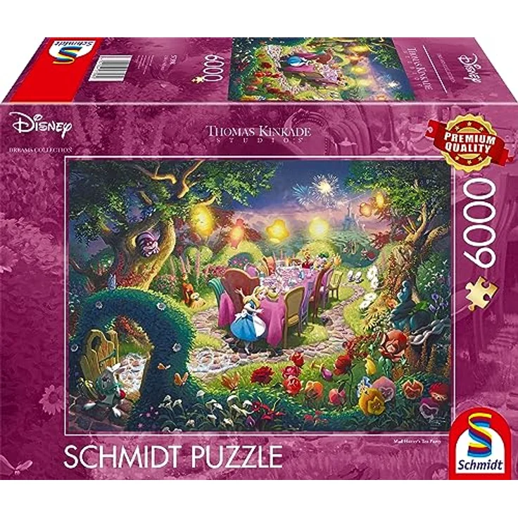 Schmidt Spiele 57398 Thomas Kinkade Disney Mad Hatter’s Tea Party 6000 Teile Puzzle, Premium-Puzzles mit 136 x 96 cm Puzzlemaßen – Bild 1