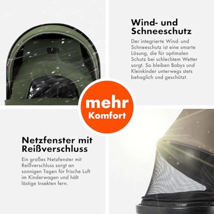 Daliya FLEXI-PRO M 3in1 Kinderwagen & Buggy mit i-Size Babyschale, Memory-Knöpfen, leicht und großem Einkaufskorb – Bild 8