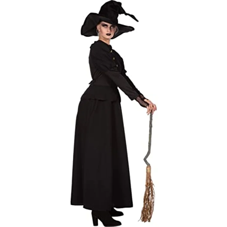 WILBERS & WILBERS 4494 Hexenkleid für Damen, schwarz, Erwachsenenkostüm mit Puffärmeln, Größe 52, waschbar bei 30°C – Bild 4