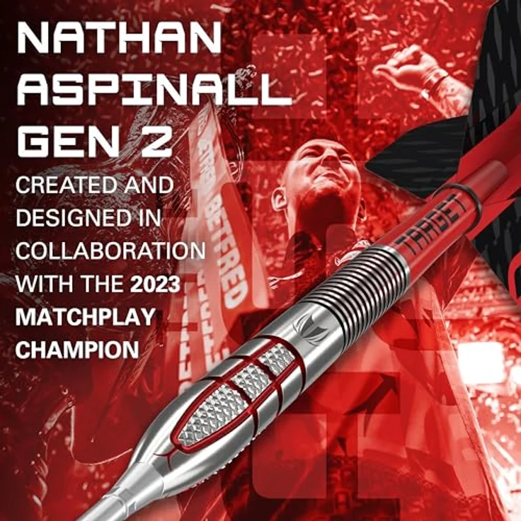 Target Darts Nathan Aspinall Gen 2, 95% Wolfram Steeldarts 24g mit Swiss Point-System und lebenslanger Garantie – Bild 2