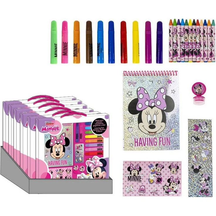 Disney Kreativset Minnie Mouse, Ausmalbares Schreib Malset mit Minnie-Motiv, 8,0 x 24,0 cm, für kreative Kinder ab 3 Jahren