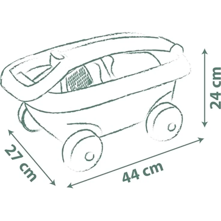 Smoby S.Green Garnished Beach Cart, praktischer Handwagen mit Eimergarnitur und Meeresmotiv, geeignet für Kinder ab 18 Monaten – Bild 5