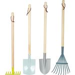 small foot Gartenwerkzeug-Set aus Holz und Metall, Gartenspielzeug für Kinder ab 3 Jahren in modernen Farben, 12389