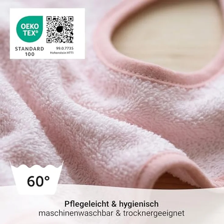 Wörner Riesen-Lätzchen Rosa, 2er Set mit Druckknopf, 100% Baumwolle, 30 x 45 cm – Bild 5