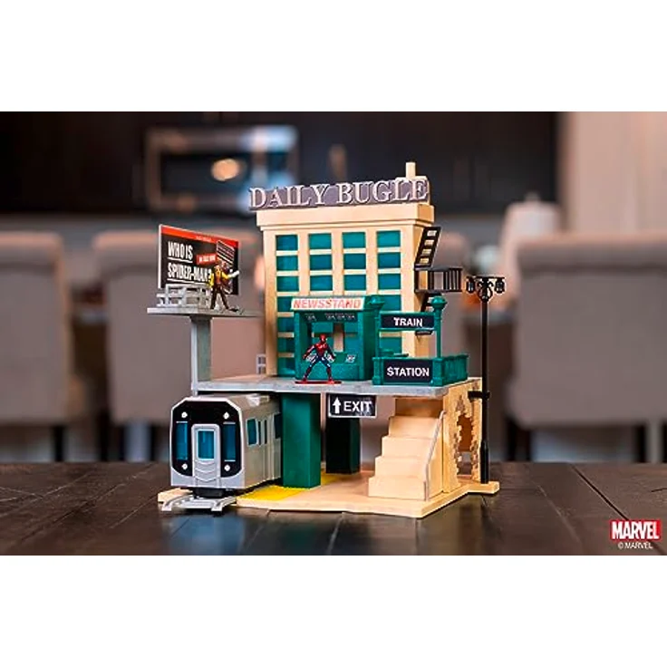 Jada Marvel Spider-Man NYC Deluxe Nano Scene, Diorama Daily Bugle mit 2 Metallfiguren, 20 cm – Bild 9
