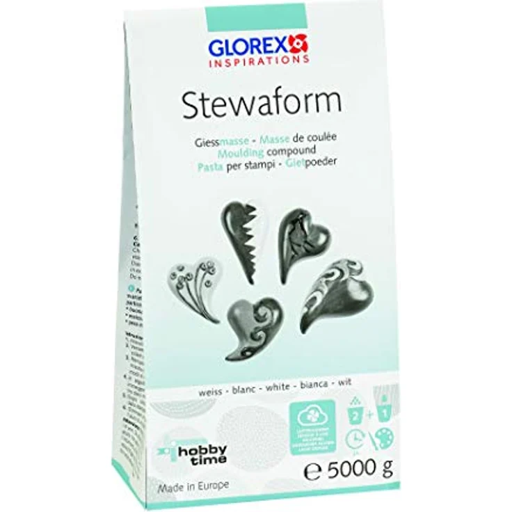 Glorex 6 2606 505 - Stewaform Gießmasse weiß, 5000 g, universell einsetzbar, lufttrocknend, bemalbar – Bild 1