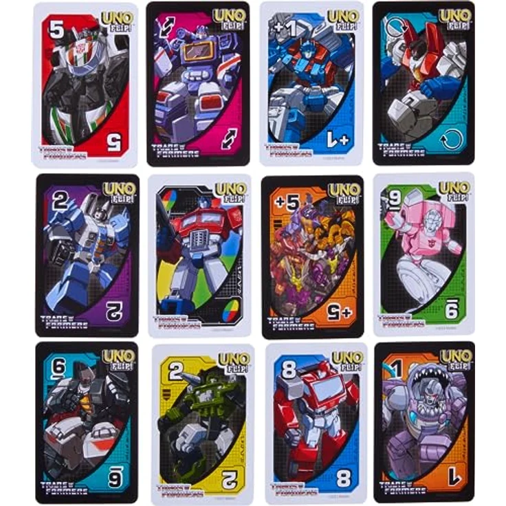 Mattel Games UNO Flip Transformers Kartenspiel, für 2-10 Spieler, ab 7 Jahren, mit Autobots und Decepticons – Bild 5