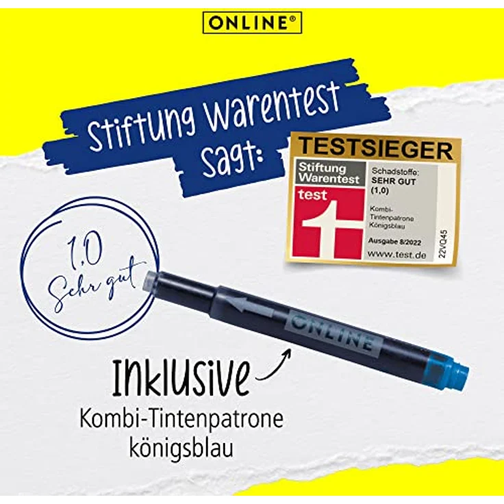 Online Pen Füller Campus Füllhalter, ergonomisch, Iridium-Feder medium, blau, hergestellt in Deutschland – Bild 5