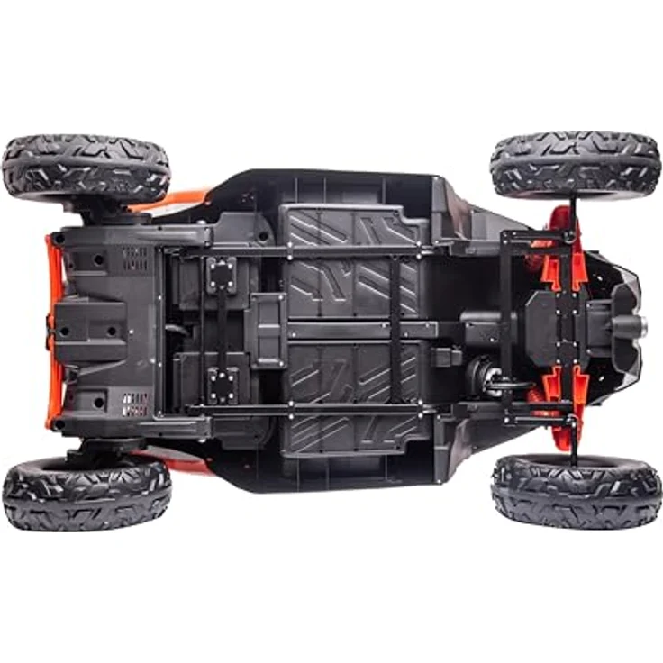 FINOOS CAN-AM Maverick UTV Buggy, Kinder-Elektroauto 2-Sitzer mit 4x4-Antrieb, 24V, orange, Bluetooth, Softstart-Fernsteuerung, LED-Beleuchtung – Bild 10