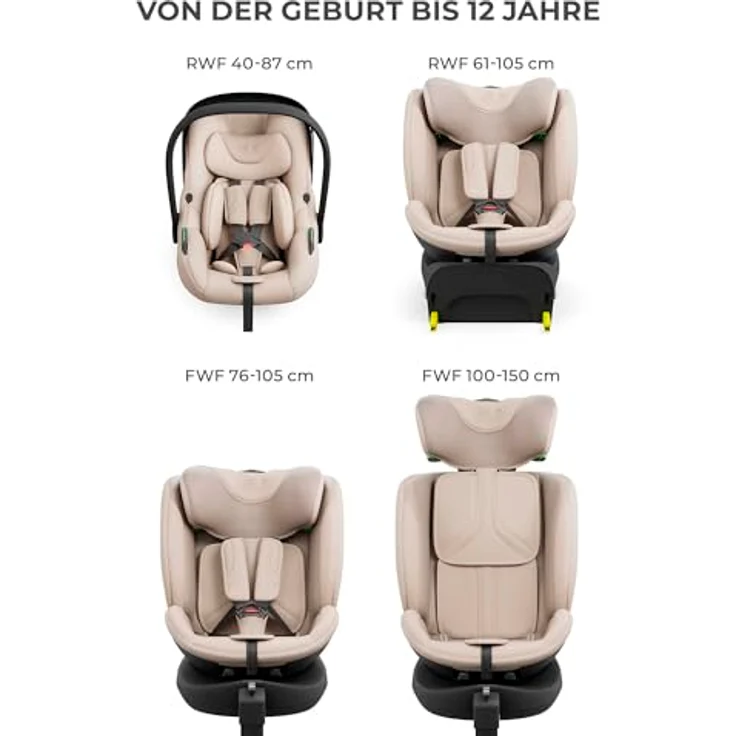 Kinderkraft Endura Safe Modular System, 3-in-1 Babyschale und Kindersitz mit Isofix Basis, i-Size konform, von Geburt bis 12 Jahre – Bild 6