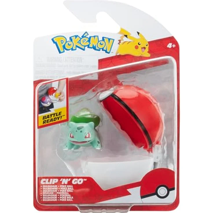 Jazwares Pokémon – Clip n Go Bulbasaur mit Pokéball, detailgetreue Sammelfigur zum Befestigen am Gürtel – Bild 1