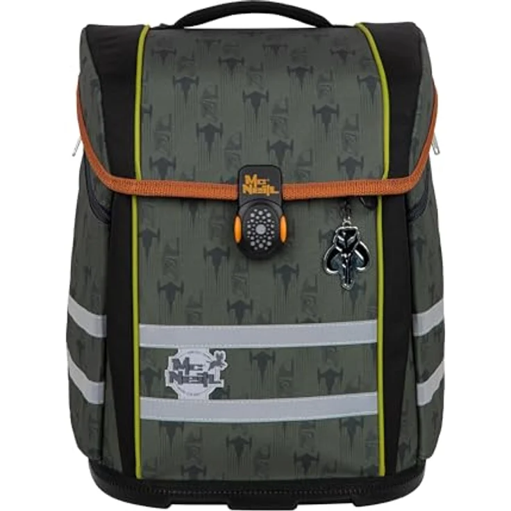 McNeill PERFECTO Schulranzen-Set, STAR WARS MANDALORIAN 5-teilig, ergonomisch, ClickFlex-Rückensystem, Reflektoren, 22 l, blau – Bild 5