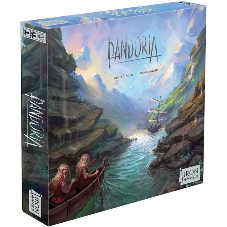 Irongames Pandoria *2. Auflage*, Brettspiel für 2-4 Spieler, multilingual (Deutsch, Französisch, Englisch), doppelseitiger Spielplan, individuelle Charaktere, 60-90 Minuten Spielzeit