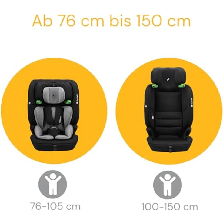 Osann Autokindersitz Flux Isofix i-Size, Sicherer Kinderautositz mit Protektoren und Magnethalterung, schwarz – Bild 6