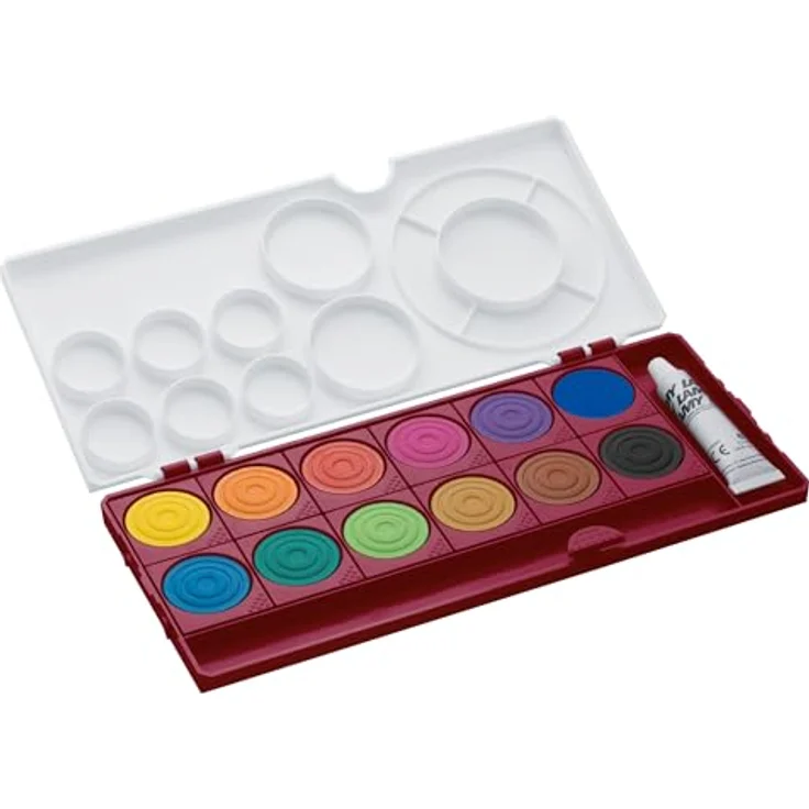 Lamy aquaplus multired Deckfarbkasten mit 12 Farben, Farbkreis nach Johannes Itten und Deckweiß, für Schulunterricht – Bild 1