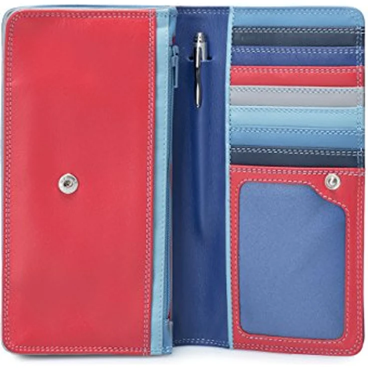 Mywalit Damen Geldbörse aus Leder, Portemonnaie mit Druckknopf und Reißverschlussfach, 17 cm, Violett – Bild 3
