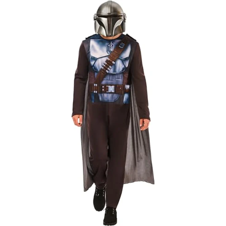 Rubie's – Lucas Star Wars offizielles Mandalorian-Kostüm für Erwachsene, Größe M, detailgetreue Maske und bedruckter Overall – Bild 1