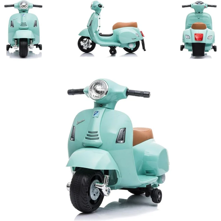 Chipolino Kindermotorrad Mini Vespa, Elektrofahrzeug mit Stützrädern, 30 W Motor, 2,5 km/h, für Kinder von 18-36 Monaten
