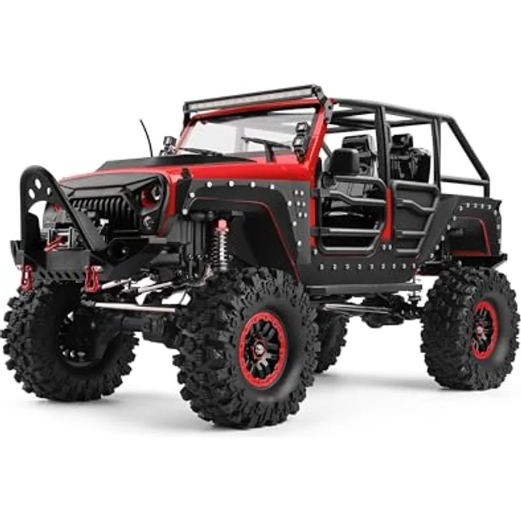 DF Models DF-4S Pro BL Crawler, ferngesteuertes Offroad-Auto im Maßstab 1:10, bürstenloser Elektromotor, bis zu 13 km/h, rot – Bild 1