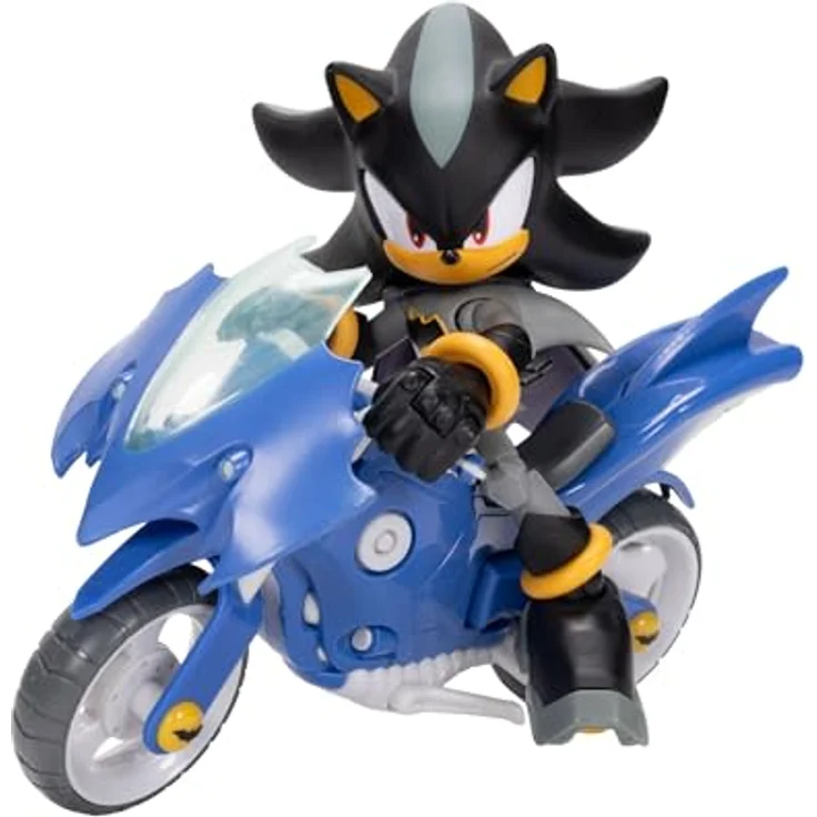 Sonic The Hedgehog DC x Sonic Shadow als Batman & Batcycle Actionfiguren-Set, 13 cm große Shadow-Actionfigur mit 22 Bewegungspunkten und interaktivem Fahrzeug mit beweglichen Rädern und Ständer – Bild 3