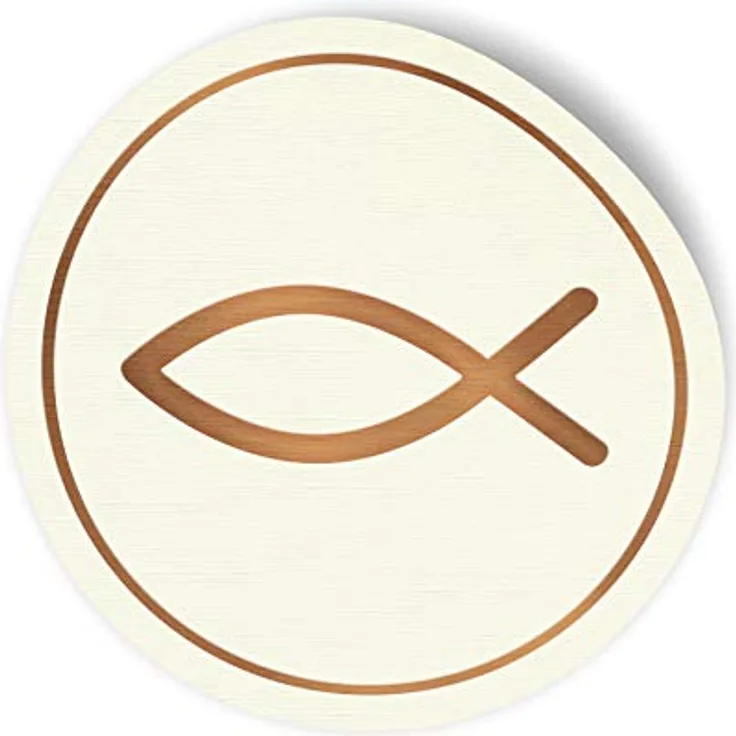 24x itenga Sticker Aufkleber Fisch Taufe Kommunion Konfirmation Firmung Gastgeschenk für Jungen und Mädchen (Kupfer Hochglanz)