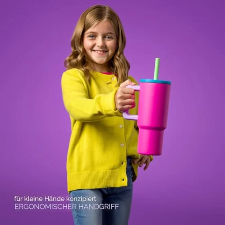 Simple Modern Trek Thermobecher, 710ml Edelstahl mit Silikonstrohhalm und Griff, Isolierter Eiskaffee-Reisebecher, Asteroid – Bild 5